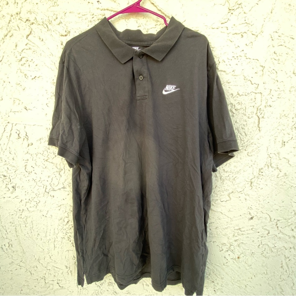 Vintage 1990s Black Nike Polo Shirt size xxl